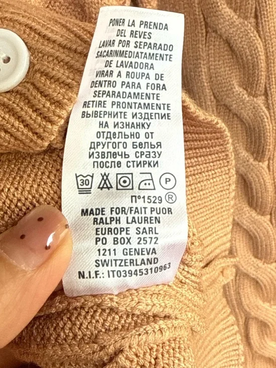 Polo by Ralph Lauren Cable-Knit Button Cardigan Size L - Picture 5 of 7